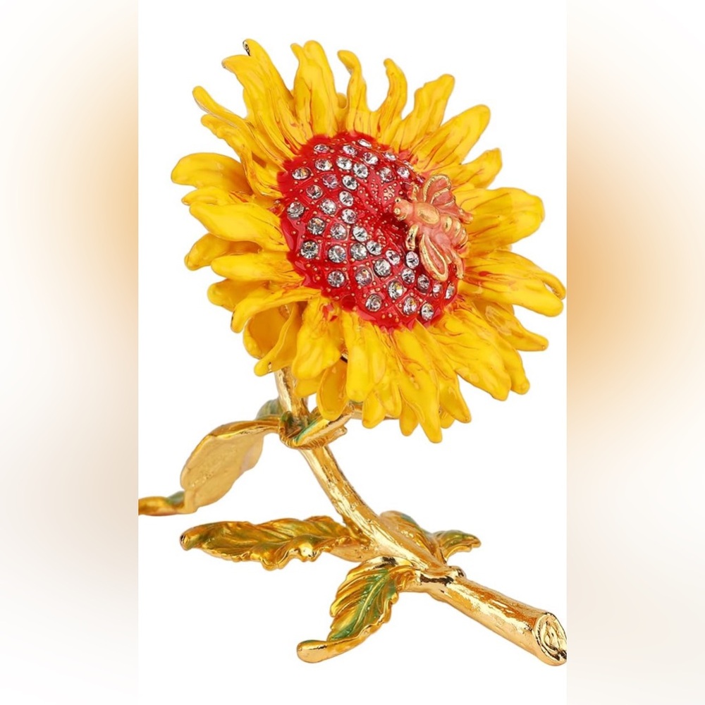 Sunflower Trinket Box Tchotchke NIB - Picture 1 of 5